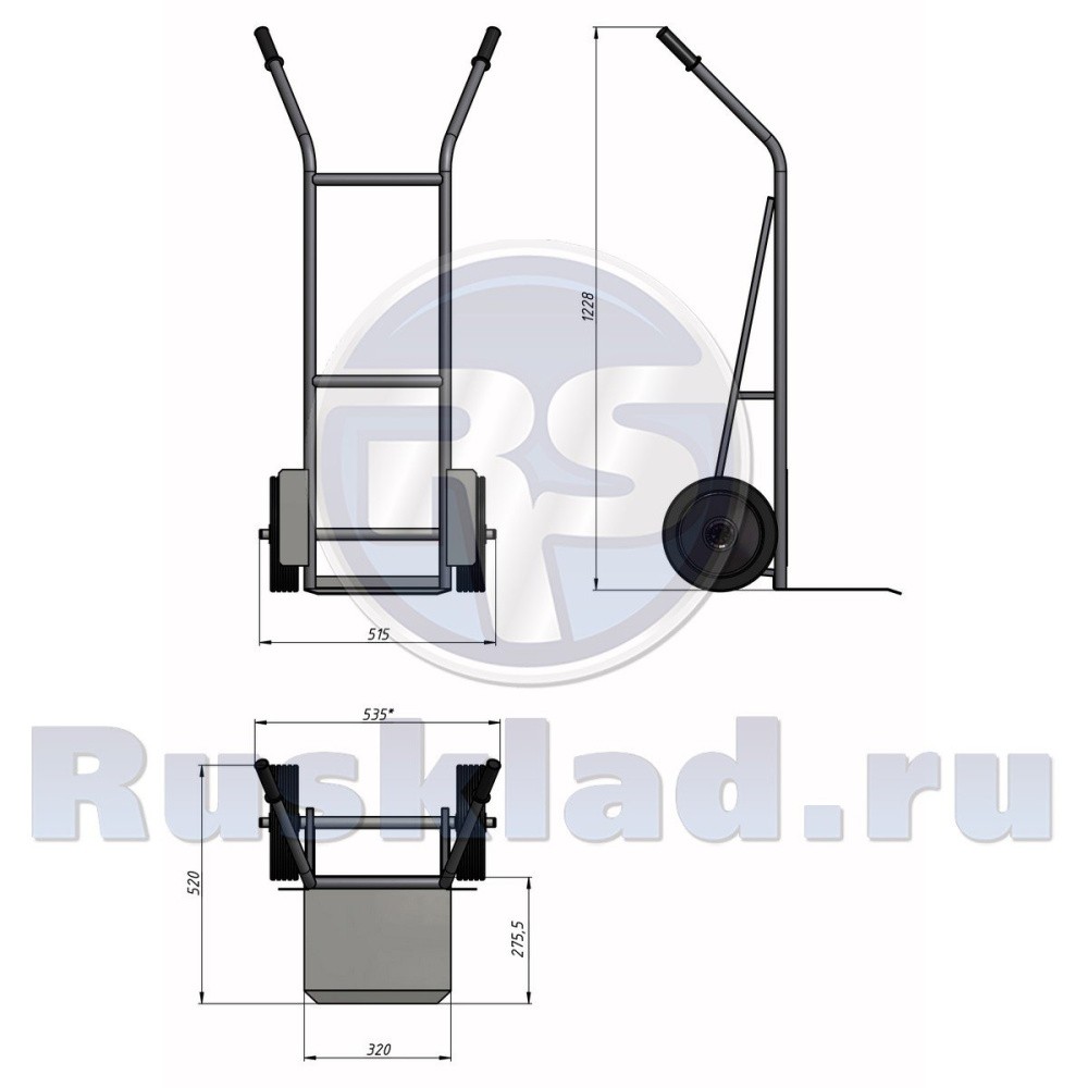 Тележка грузовая двухколесная КГ 200. (г/п 200 кг) Тележка грузовая двухколесная КГ 200. (г/п 200 кг)