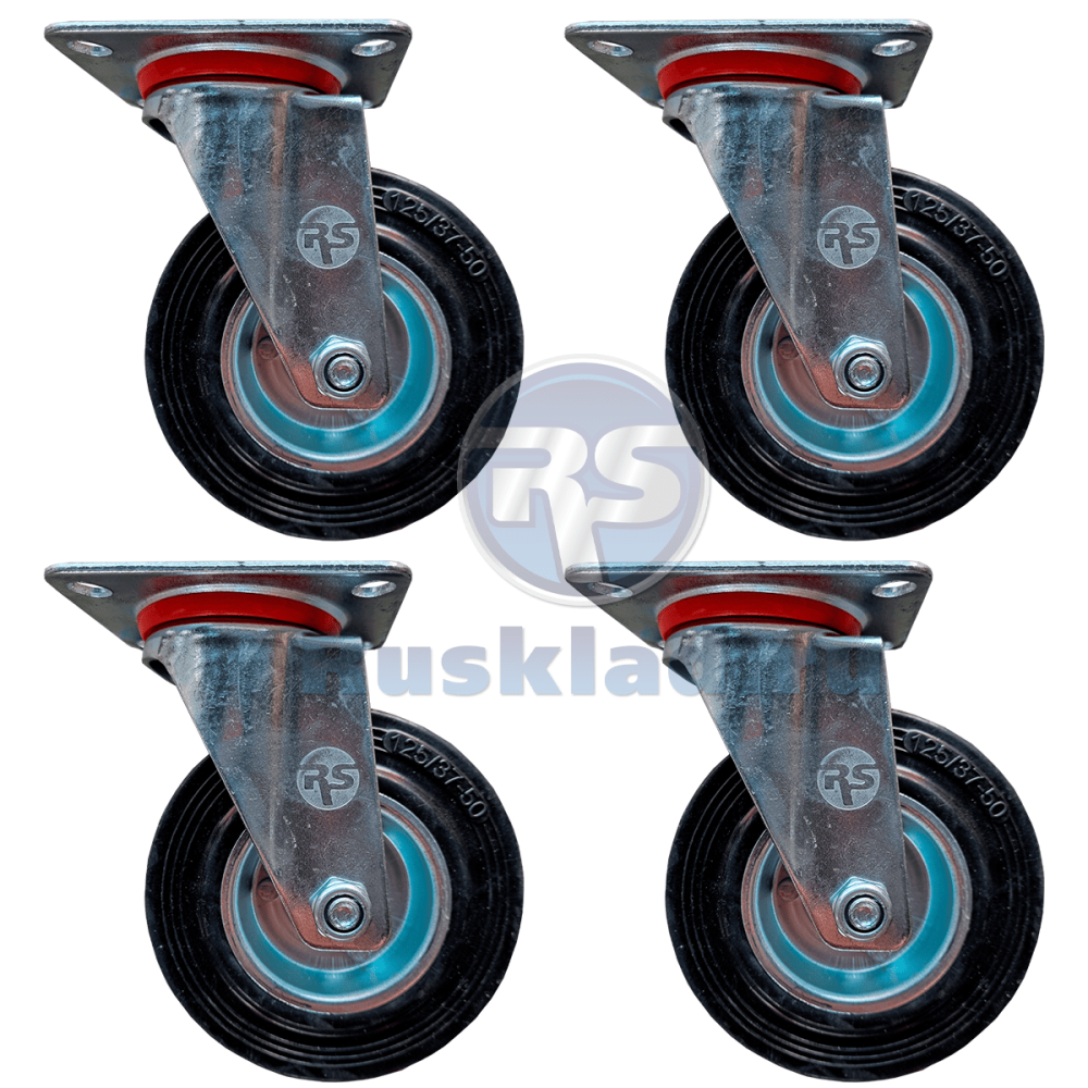 Комплект усиленных колёс 4 поворотных RS Ø160мм (г/п 450кг) Комплект усиленных колёс 4 поворотных RS Ø160мм (г/п 450кг)